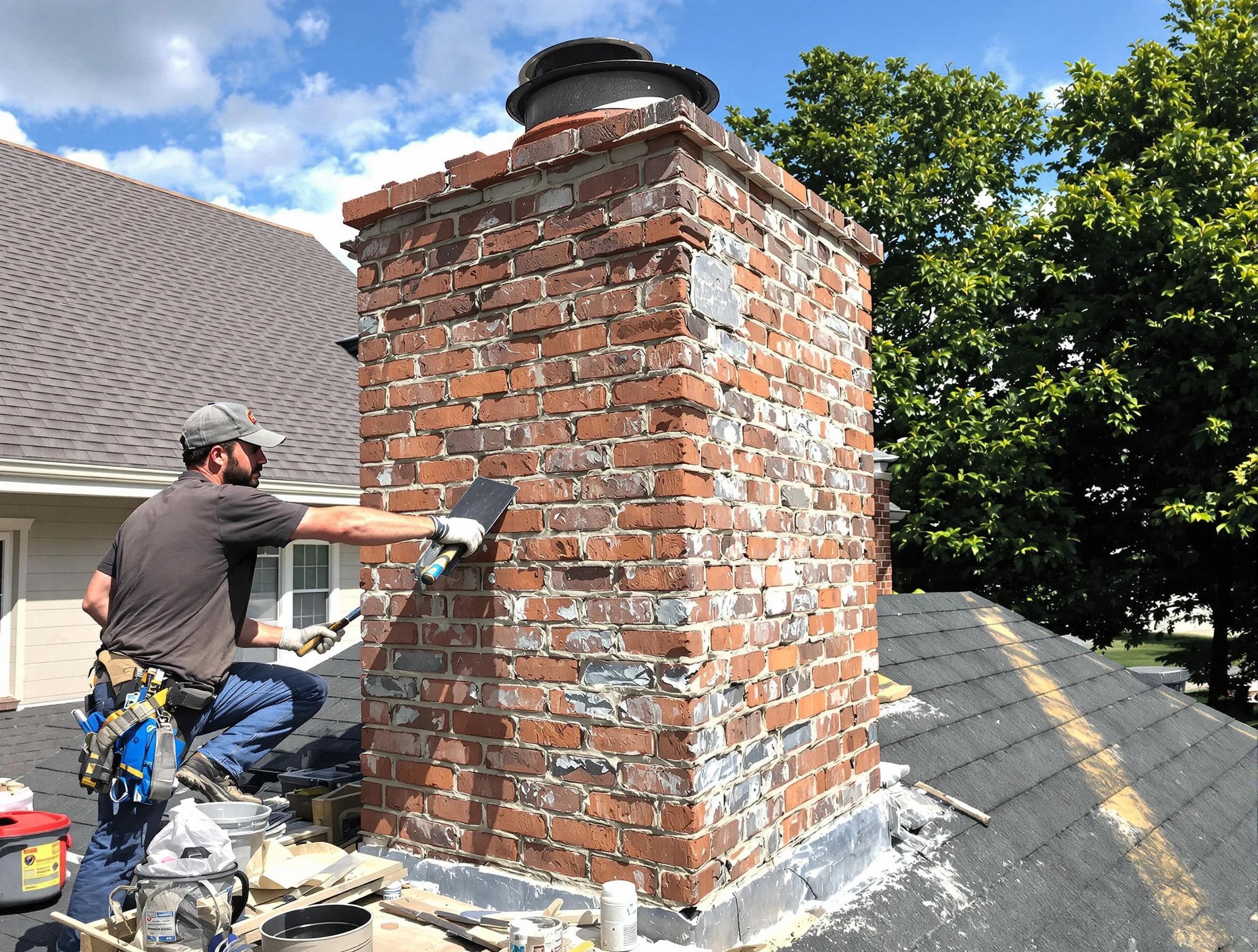 Completed chimney rebuild by Childersburg Chimney Sweep in Childersburg, AL