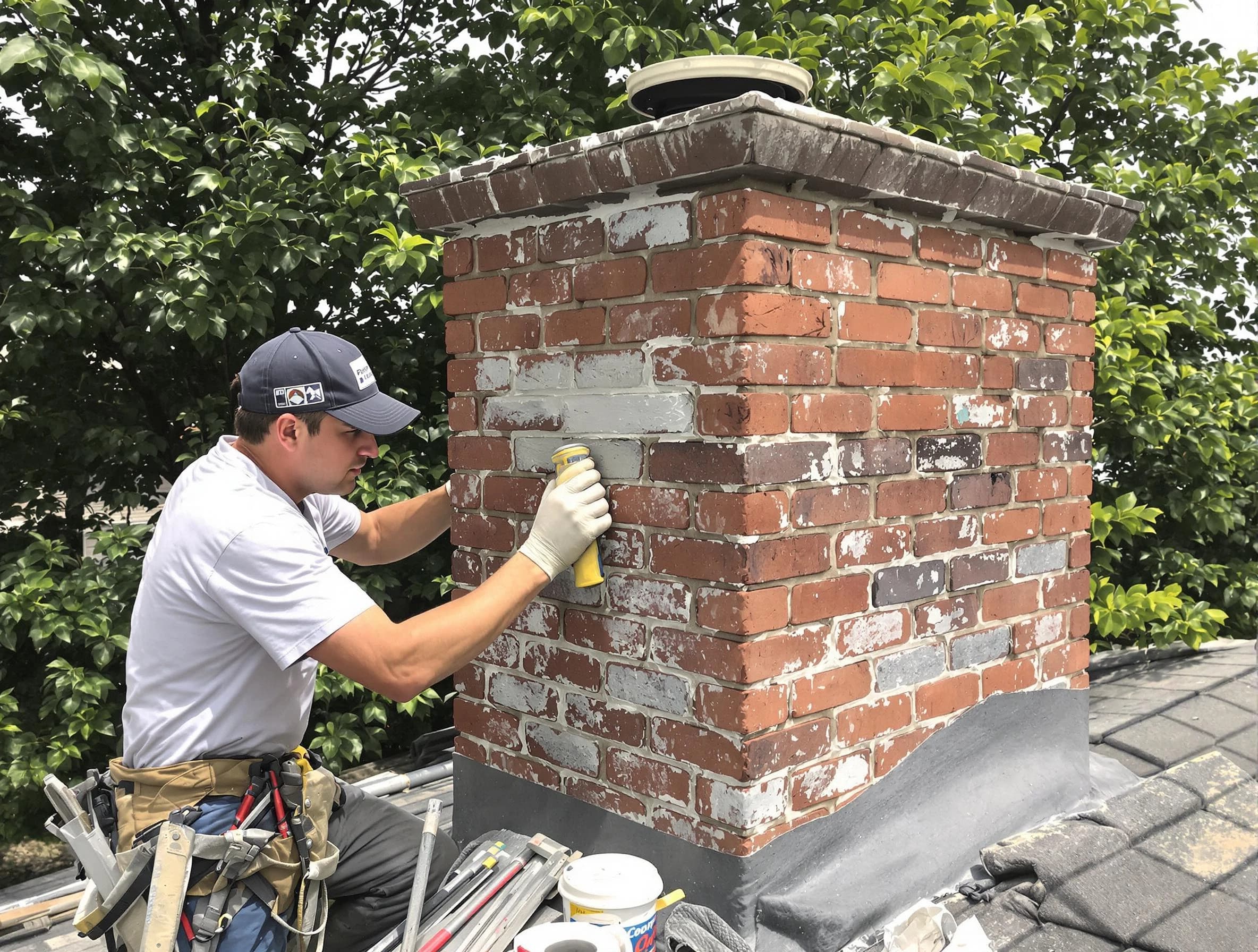 Childersburg Chimney Sweep restoring an aging chimney in Childersburg, AL