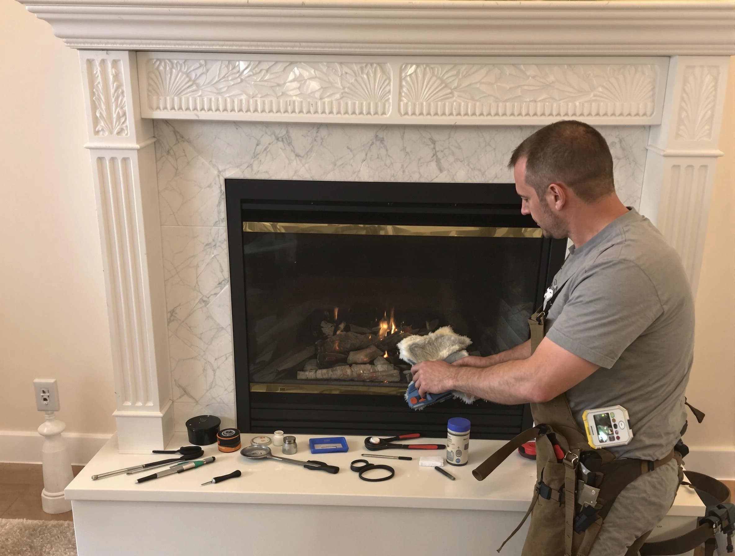 Childersburg Chimney Sweep performing fireplace maintenance in Childersburg, AL