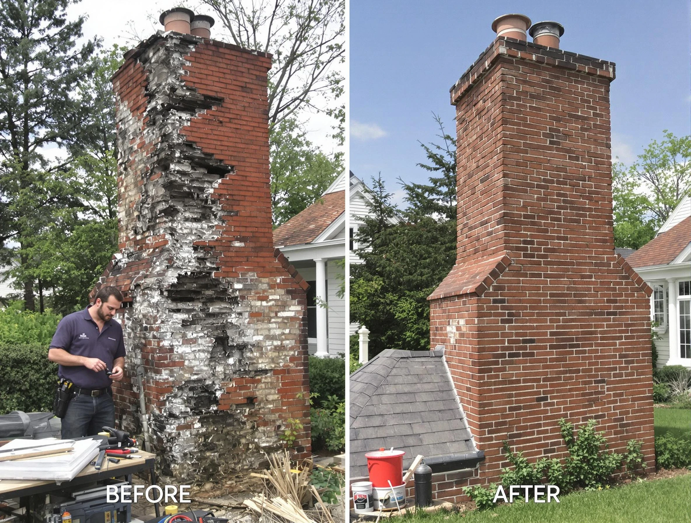 Childersburg Chimney Sweep performing a full chimney restoration in Childersburg, AL