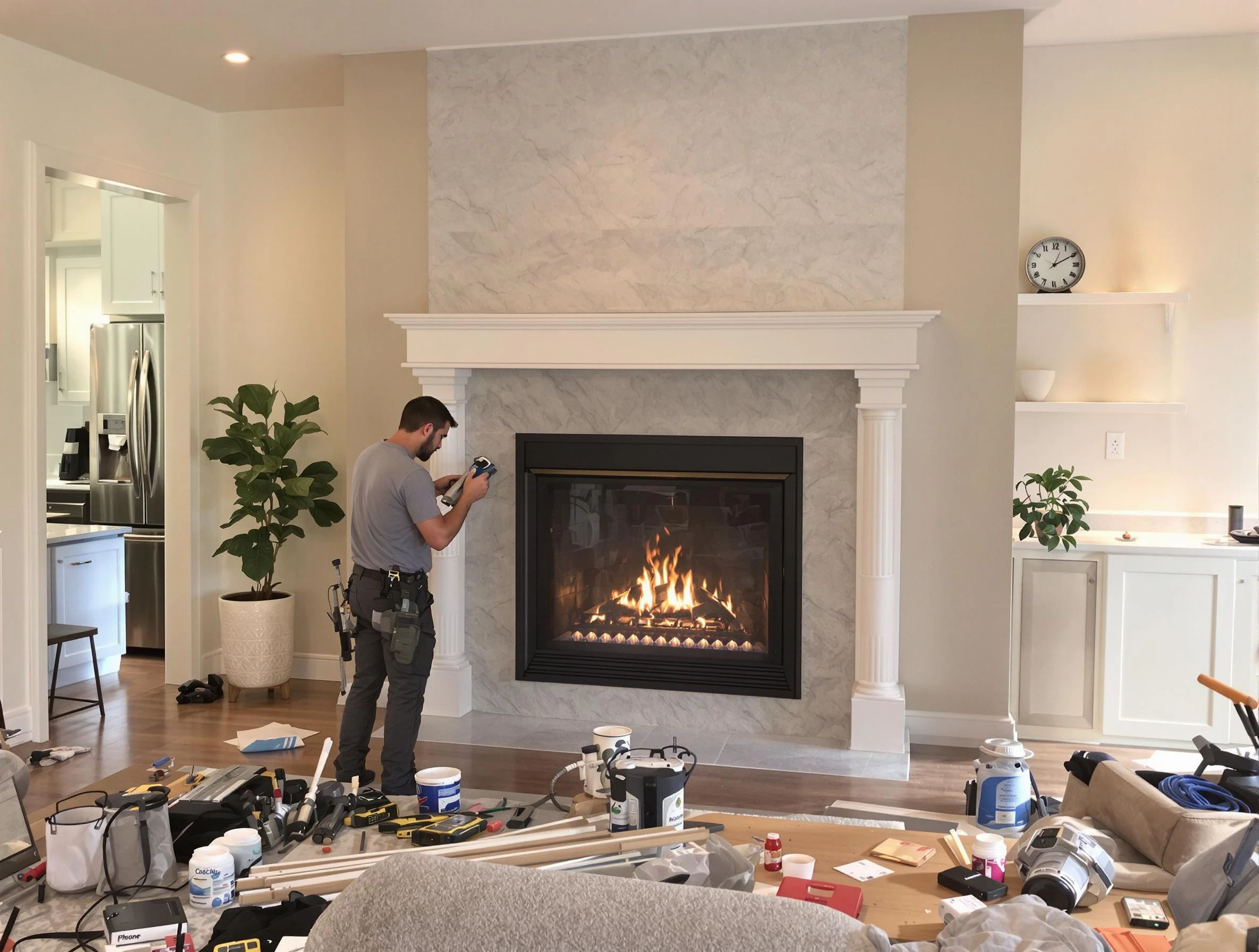 Newly installed fireplace by Childersburg Chimney Sweep in Childersburg, AL